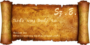 Szávay Beáta névjegykártya