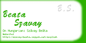 beata szavay business card